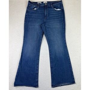 Universal Thread Jeans Womens 16 High Rise Flare Blue Denim Stretch Fair Trade